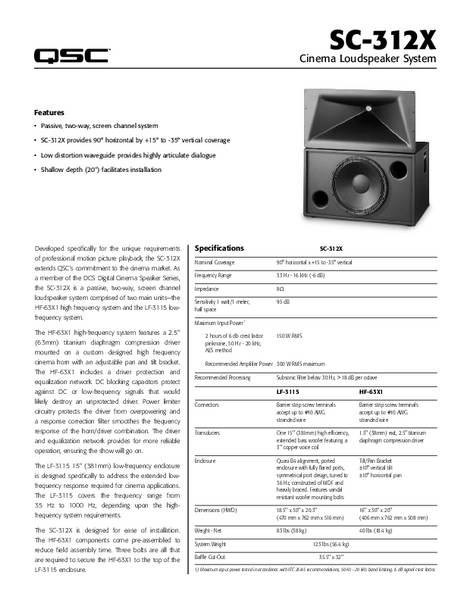 User Manual for the DCS-SC-312XC Loudspeaker